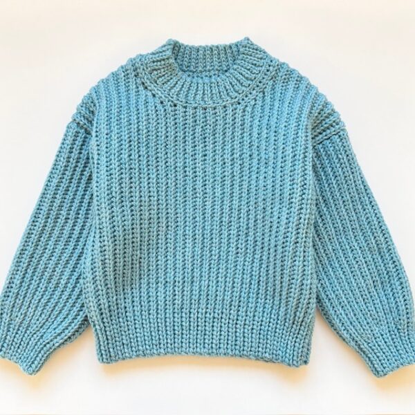 Ribbed sweater Junior - Hækleopskrift